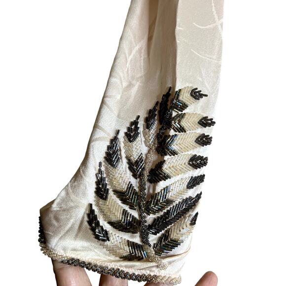 Francesca of Damon Midi Shift Dress Women Size 8 100% Silk Vintage Beaded - Picture 10 of 13